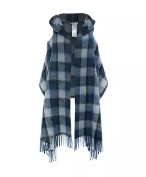 Клетчатый шарф с капюшоном Woolrich, синий