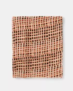 Клетчатый шарф в красно-оранжевых тонах Jo & Mr. Joe, красный