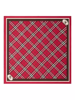 Клетчатый шелковый шарф Burberry, красный