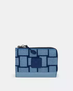 Клетчатый тканый кошелек джинсового цвета Caminatta, синий