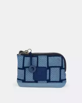 Клетчатый тканый кошелек в цвете денима Caminatta, синий