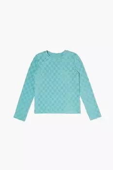 Клетчатый топ для девочек Forever 21, синий