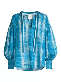 Клетчатый топ с разрезом на шее Hope for Flowers, разноцветный