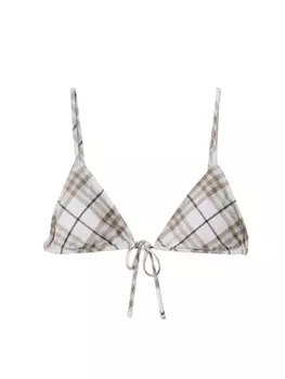 Клетчатый верх бикини Burberry, нейтральный