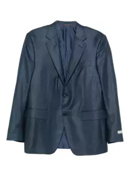 Клетчатый жакет на пуговицах Canali, синий