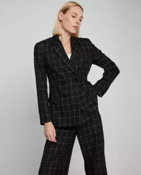 Клетчатый женский пиджак с застежкой сбоку Trucco, черный