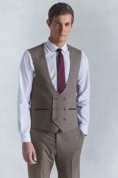 Клетчатый жилет от костюма Next, коричневый