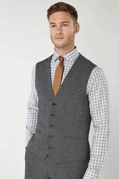 Клетчатый жилет от костюма Next, серый