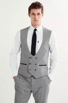 Клетчатый жилет от костюма Next, серый