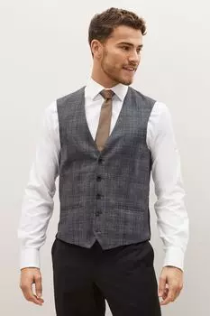 Клетчатый жилет от костюма Next, серый