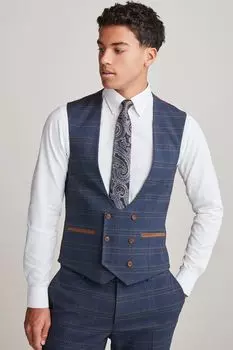 Клетчатый жилет от костюма Next, синий