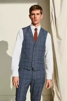 Клетчатый жилет от костюма Next, синий