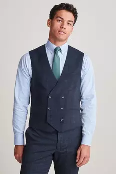 Клетчатый жилет от костюма Next, синий