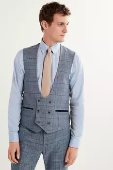Клетчатый жилет от костюма Next, синий