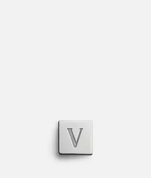 Клип Буква V BOTTEGA VENETA, серебряный