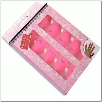 Клипсы для снятия лака гибридные, 10 шт. - светло-розовые, AlleBeauty