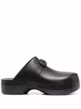 Клоги с декором Gancini Ferragamo, черный