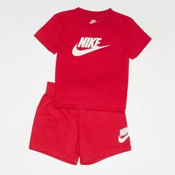Клубная футболка и короткий комплект NIKE, цвет university red