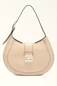 Клубная кожаная сумка Furla, бежевый