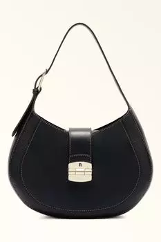 Клубная кожаная сумка Furla, черный