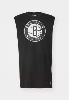 Клубная одежда Nba Brooklyn Nets Color Block Tee New Era, черно-белая