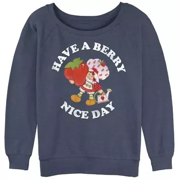 Клубничное песочное печенье для юниоров Have a Berry Nice Day Махровый пуловер с напуском и рисунком Licensed Character, цвет Blue Heather