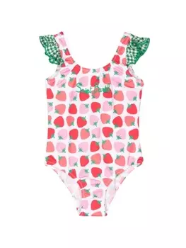 Клубничный принт Купальник MC2 Saint Barth Kids, розовый