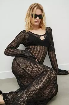 Клубное платье из смесового льна Herskind, черный