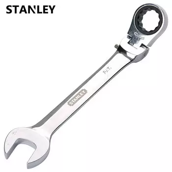 Ключ двойного назначения Stanley, метрическая прецизионная полированная живая головка, 14 мм, быстродействующий ключ с храповым механизмом, открывающийся двойного назначения 91-894-1L-22