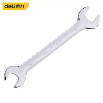 Ключ двойной рожковый для зеркала Deli хромованадиевая сталь 24*27мм DL33322