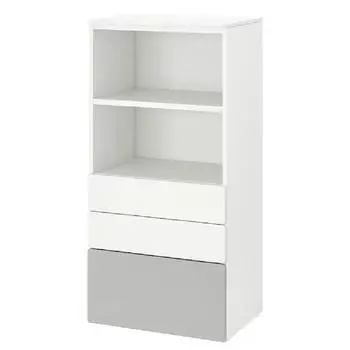 Книжный шкаф Ikea Smastad/Platsa 60X42X123 см, белый/серый