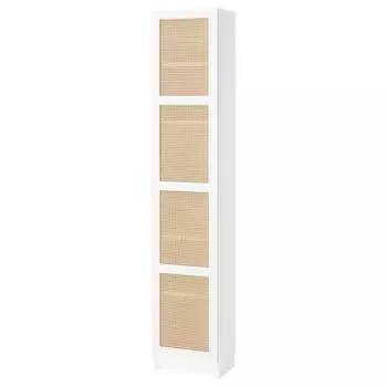 Книжный шкаф с дверцей Ikea Billy/Hogadal, 40х30х202 см, белый