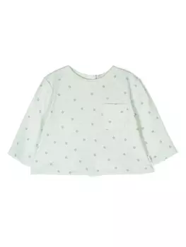 Knot блузка с нашивкой Teddy, зеленый