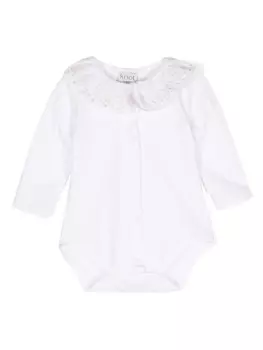 Knot боди Flora с оборками, белый