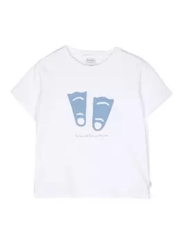 Knot футболка с принтом Brave and Free, белый