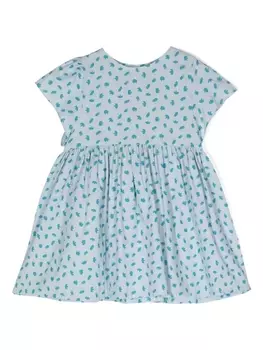 Knot платье с короткими рукавами и принтом, синий