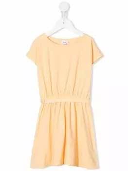 Knot полосатое платье-футболка с поясом, желтый