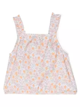 Knot топ без рукавов с цветочным принтом, оранжевый