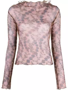 KNWLS прозрачный топ Halcyon с цветочным принтом, коричневый