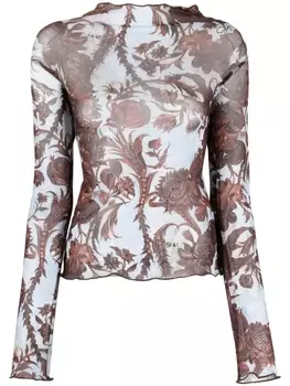 KNWLS топ Halcyon с принтом Wildflower, синий