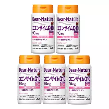 Коэнзим Q10 и 11 витаминов для красоты и молодости ASAHI Dear-Natura, 5 предметов, 60х5 капсул