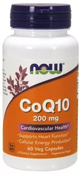 Коэнзим Q10 в капсулах Now Foods CoQ10 200 mg, 60 шт