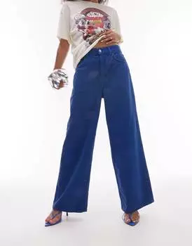 Кобальтово-синие джинсы с низкой посадкой Topshop