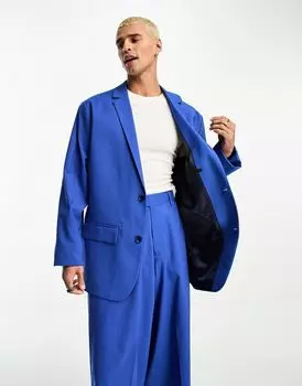 Кобальтово-синий пиджак оверсайз ASOS DESIGN