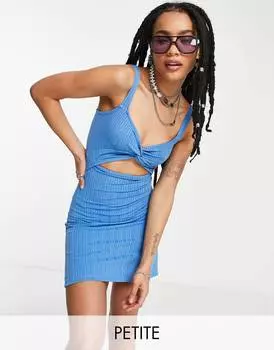 Кобальтовое платье мини из джерси с вырезами спереди Topshop Petite