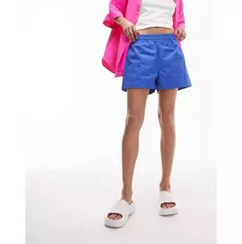 Кобальтовые нейлоновые супермини-шорты для бега Topshop