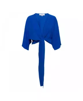 Кобальтовый топ с короткими рукавами &Co Woman, синий