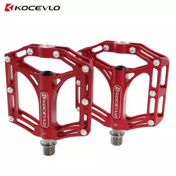 KOCEVLO педали для горного и дорожного велосипеда, титановый вал, велосипедные подшипники, 3 противоскользящие педали из алюминиевого сплава Pelin, красные LeBycle