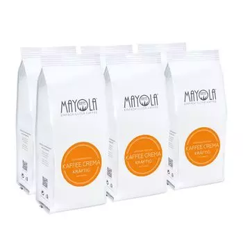 Кофе MAYOLA Crema Strong, 6x250г | цельный боб | производится честно и устойчиво | Длительная обжарка Mayola Kaffee