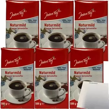 Кофе на каждый день, натуральный мягкий, изысканный топ-кофе, мягкий, изысканный вкус, 6 шт. (6 упаковок по 500 г) + обычный блок USY